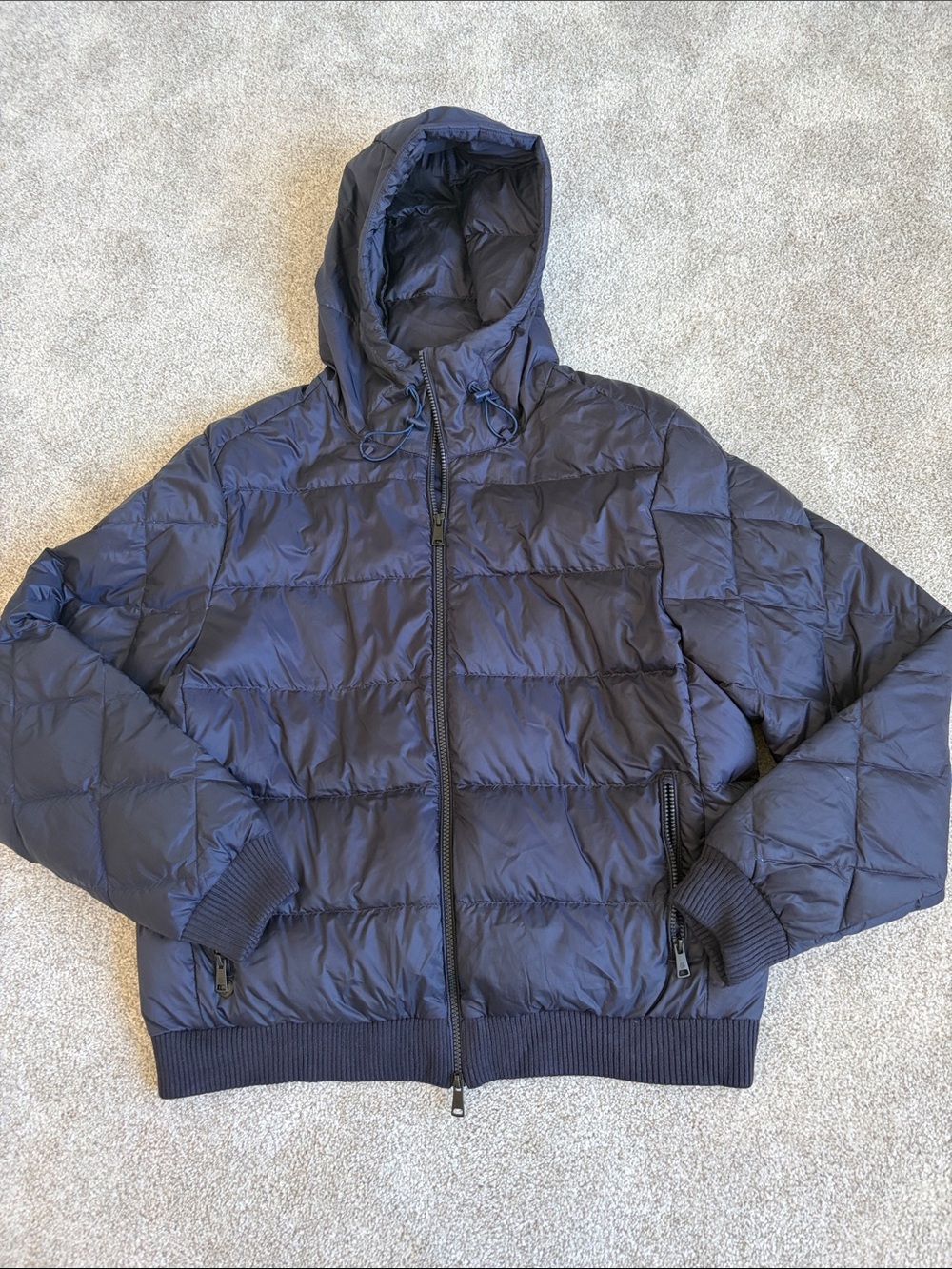 Greyson Navy Hooded Puffer Jacket Large